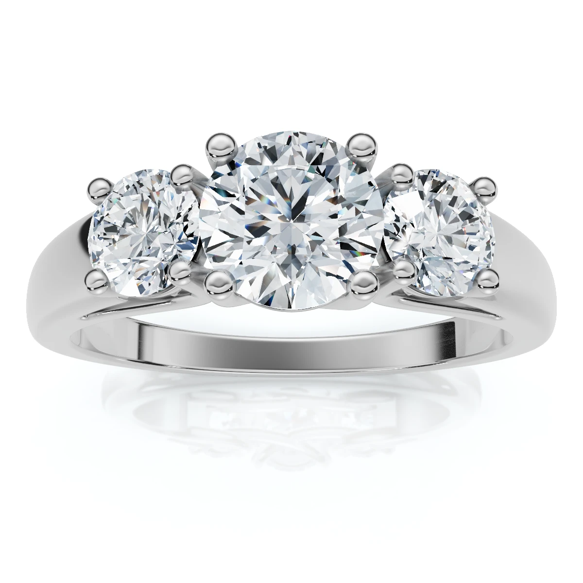 1Ct Three Stone Diamond Engagement Ring 14k Gold or Platinum Lab Grown FG/VS (E-F, VS)