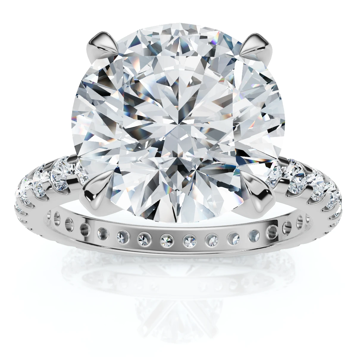 Certified 3 1/2Ct Eternity Diamond Engagement Ring 14k Gold/Platinum Lab Grown (F-G, VS)