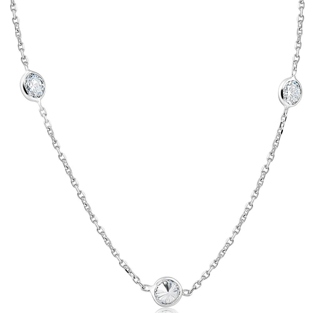 2 Ct Diamonds By The Yard Necklace 14K White Gold Lab Grown Diamond (G-H, VS)
