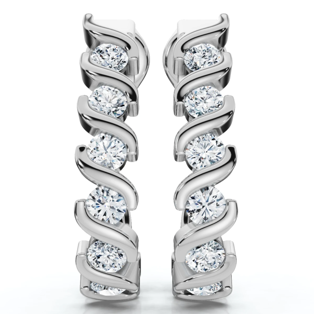 3/8Ct Diamond Curve Earrings 14k Gold Lab Grown Lab Grown (E-F, VS)