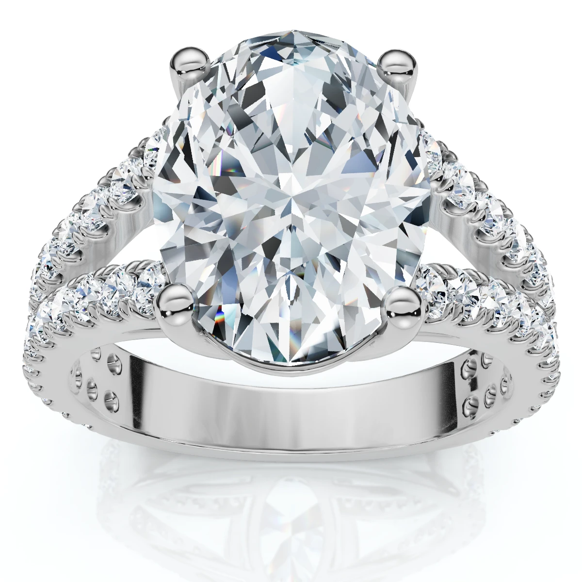 Certified 3 1/2Ct Maribel Oval Diamond Engagement Ring 14k Gold or Pt Lab Grown (F-G, VS)