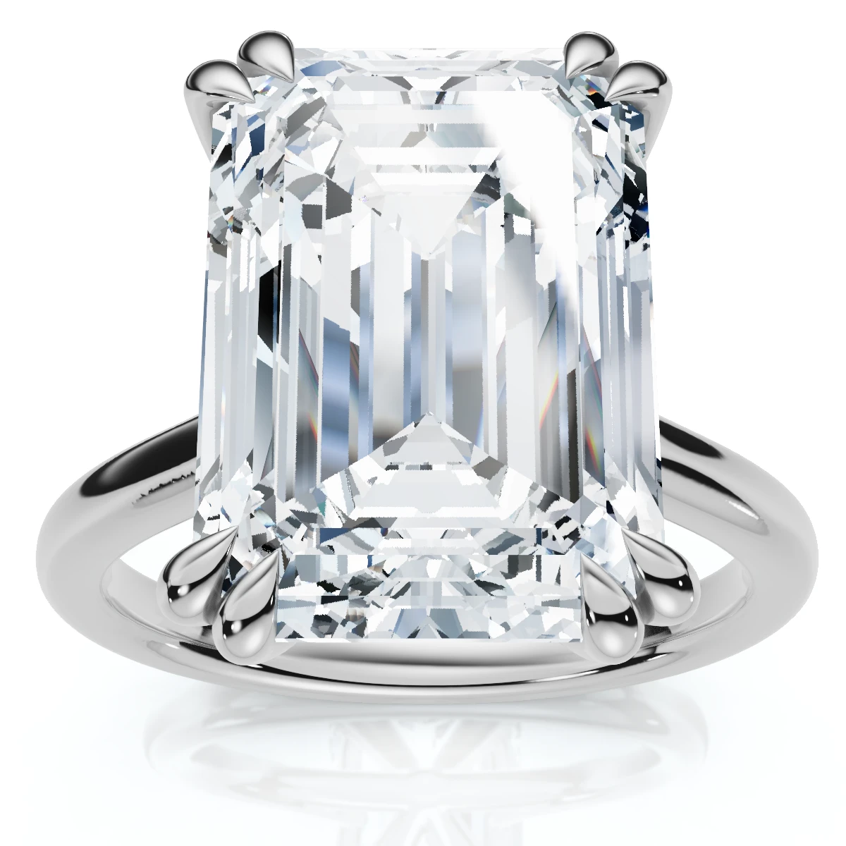 Certified 6Ct Emerald Cut Diamond Solitaire Ring 14k Gold Lab Grown (F-G, VS)