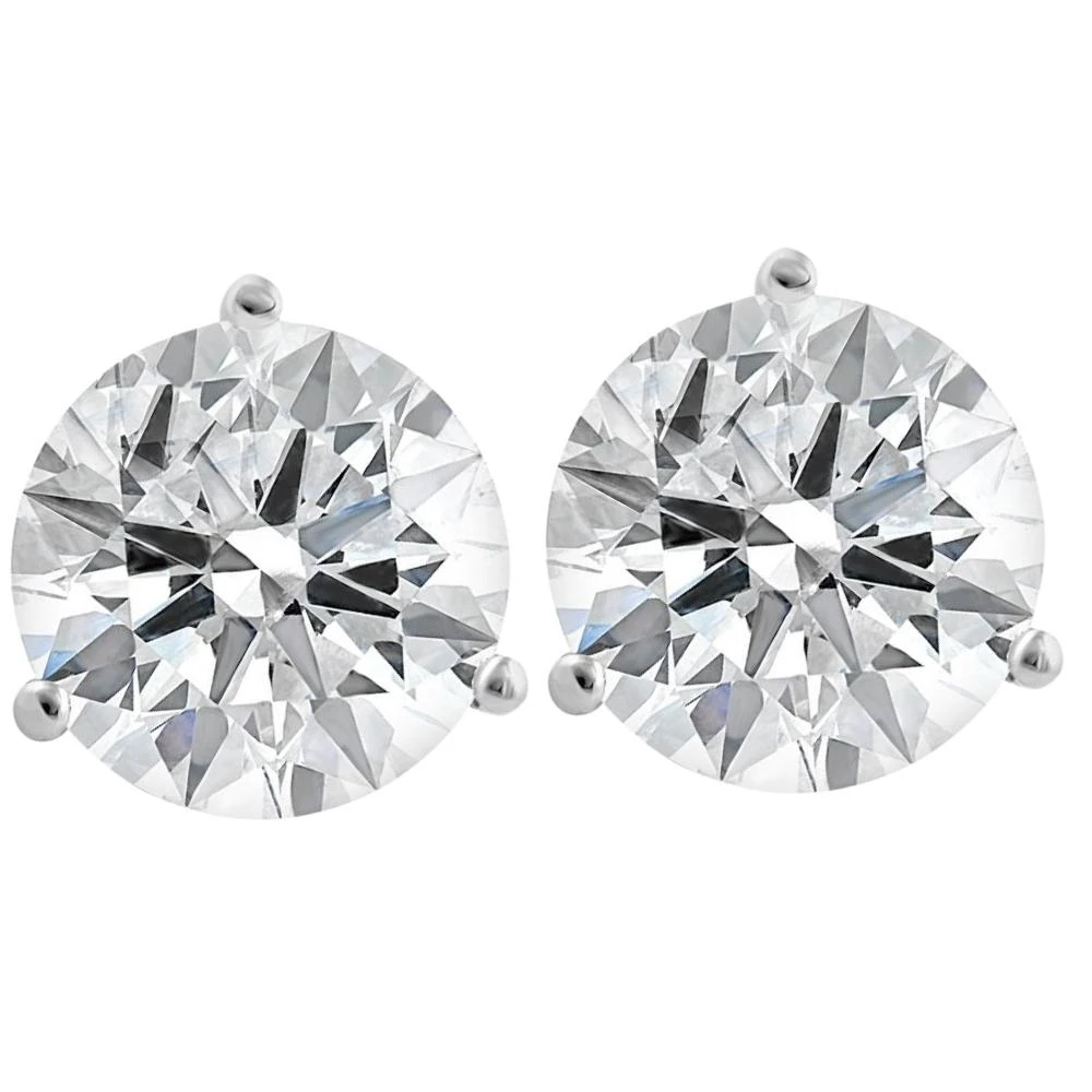 Certified 6 Ct tw 14k White Gold Lab Grown Round-Cut Diamond Martini Studs (F-G, SI)