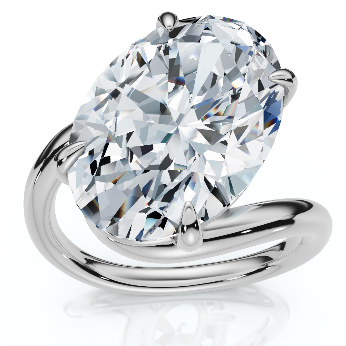 Certified 7Ct Aire Oval Cut Diamond Solitaire Engagement Ring 14k Gold Lab Grown (F-G, VS)
