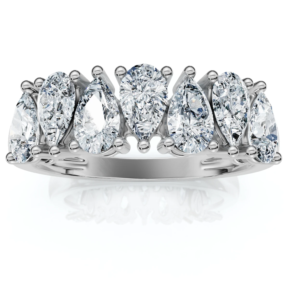 1 1/5Ct Pear Shape Diamond Wedding Anniversary Ring 14k Gold Lab Grown EF/VS (E-F, VS)