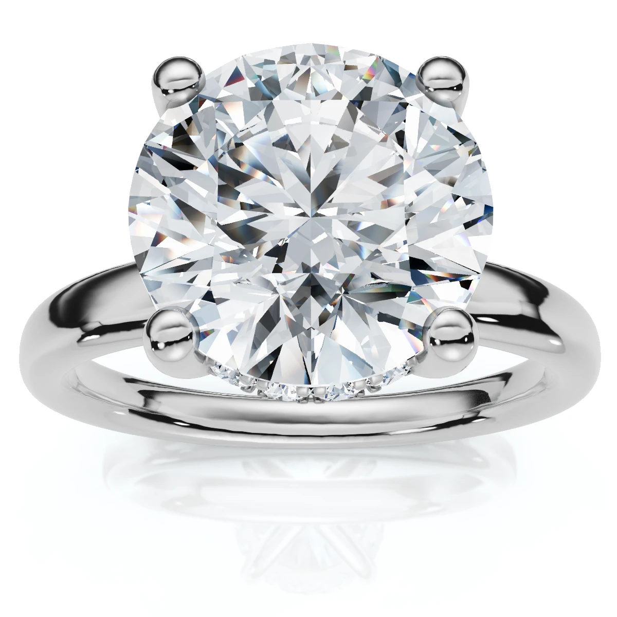 Certified 3 1/10Ct Hidden Halo Diamond Engagement Ring 14k Gold Lab Grown (E-F, VS)
