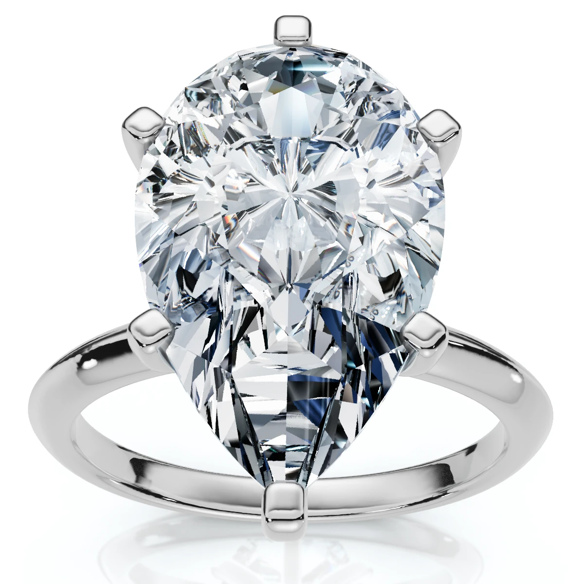Certified 5Ct Pear Solitaire Diamond Engagement Ring 14k Gold or PT Lab Grown (E-F, VS)
