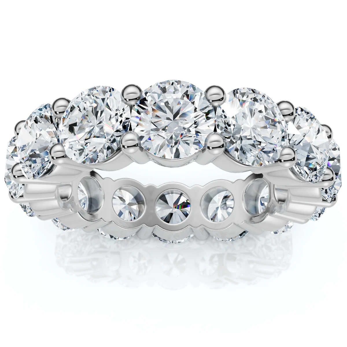 5Ct Diamond Prong Eternity Ring 14k Gold Lab Grown Women's Anniversary Band (E-F, VS)