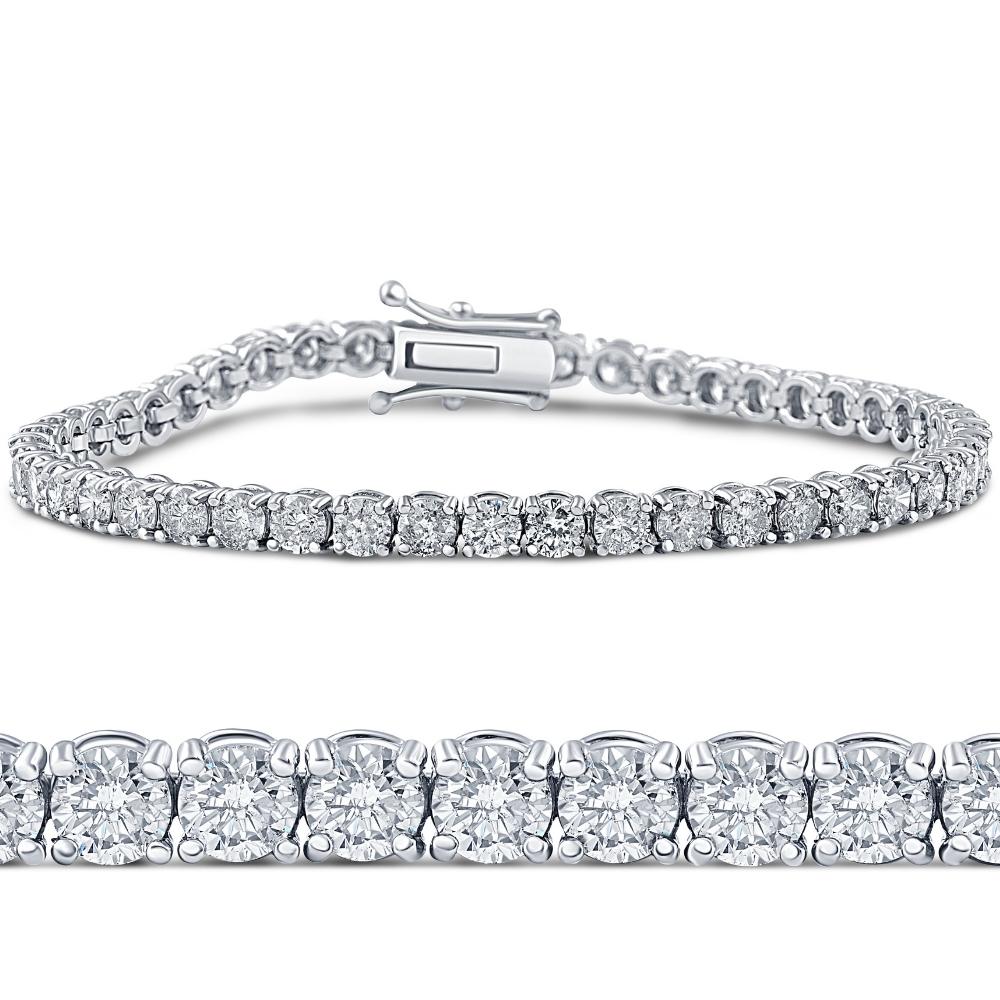 6 1/4ct Lab Grown Diamond Tennis Bracelet 14K White Gold (G-H, VS)