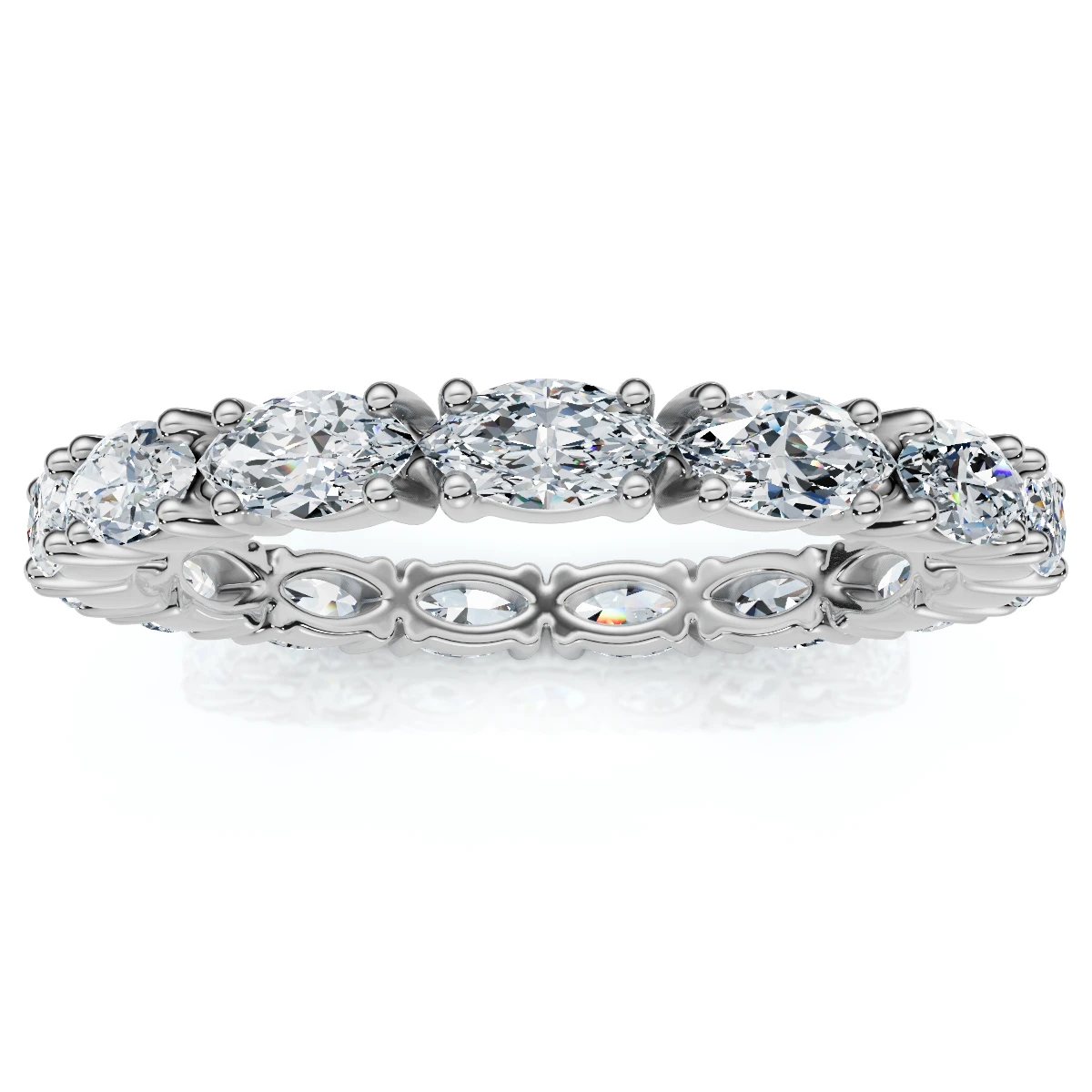 3/4Ct Marquise East To West Diamond Eternity Ring 14k Gold Lab Grown (E-F, VS)