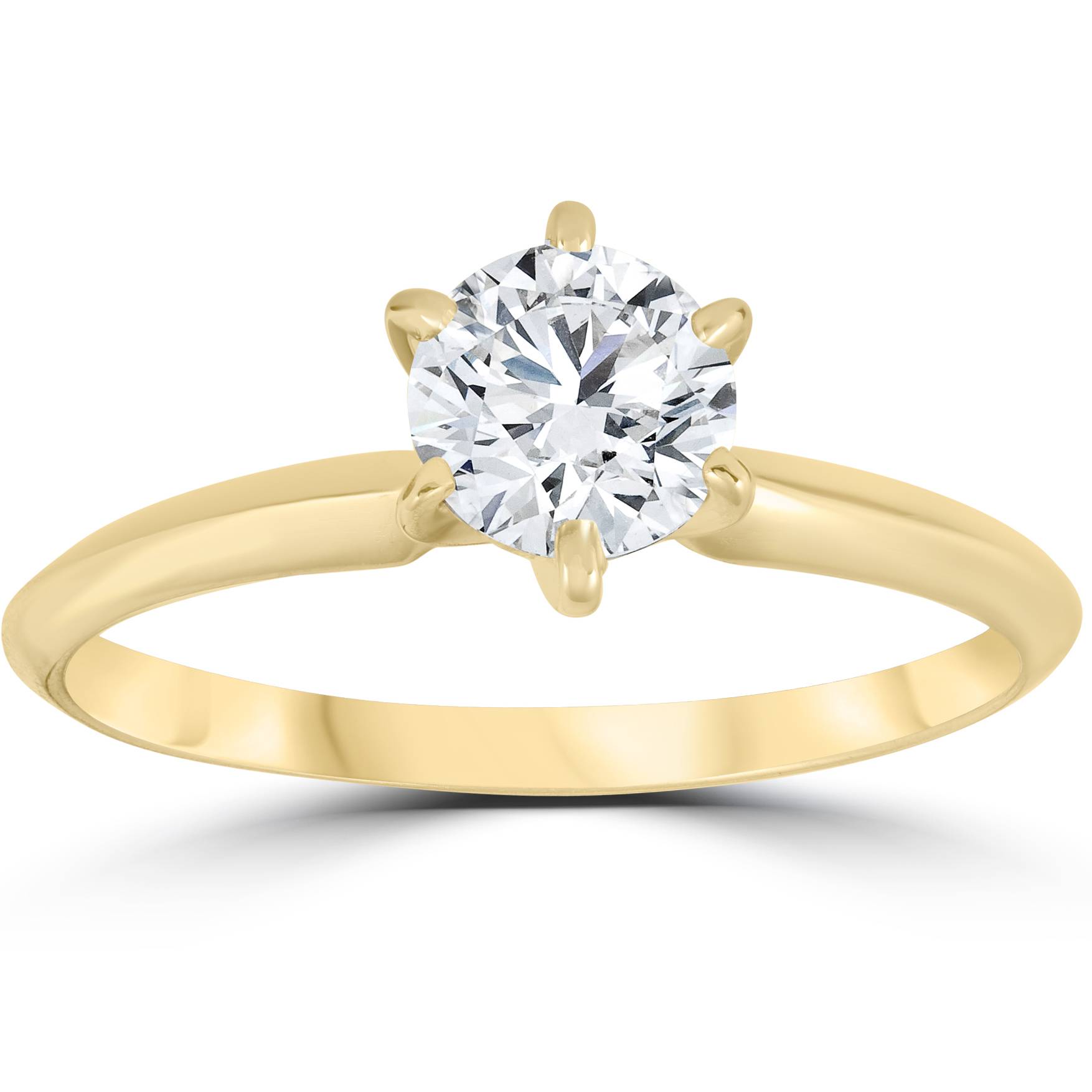 14k Yellow Gold 1ct Round Solitaire Diamond Engagement Ring (I-J, I1)