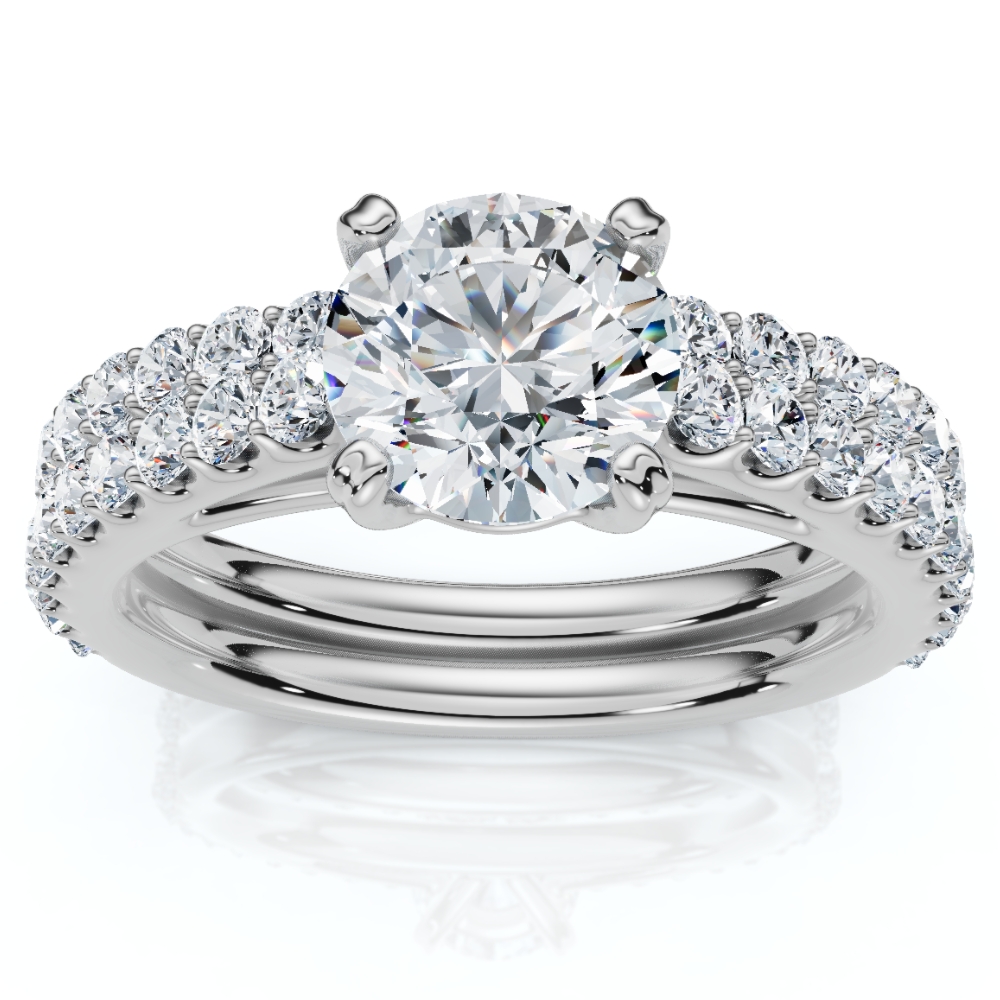 Certified 2 3/4Ct Diamond Engagement Wedding Ring Set 14k Gold Lab Grown (F-G, VS)