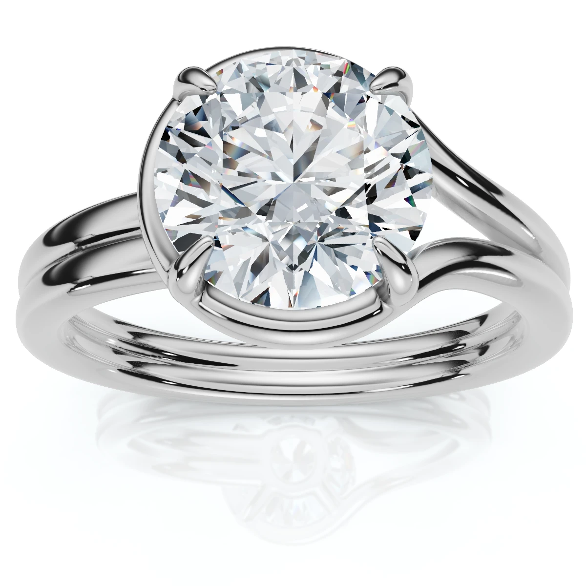 Certified 2Ct Blaire Diamond Knot Solitaire Engagement RIng 14k Gold Lab Grown (E-F, VS)