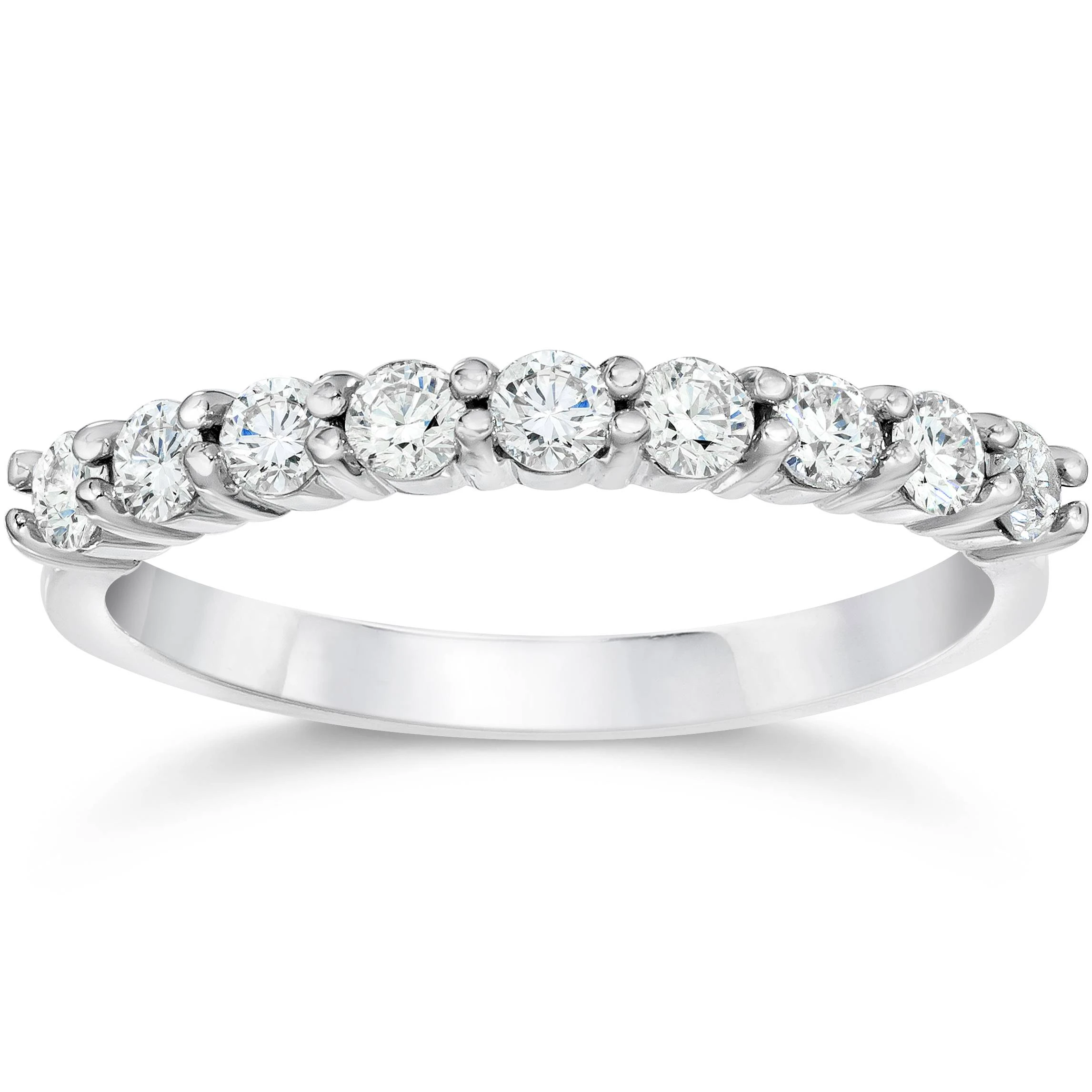 1/2 Ct Lab Grown Diamond Stackable Anniversary Wedding Ring White Gold (G-H, SI)