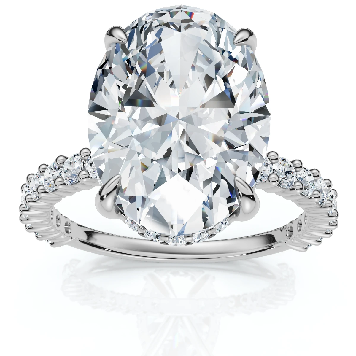 Certified 4 1/2Ct Hidden Halo Diamond Engagement Ring 14k Gold Lab Grown (E-F, VS)