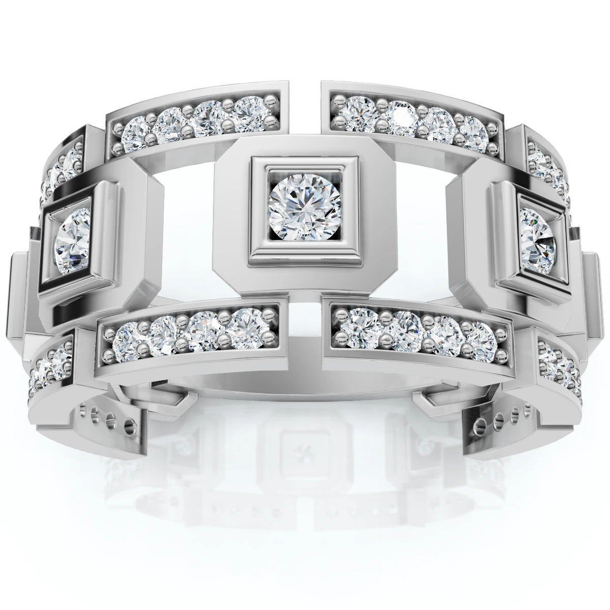 1 1/4Ct Diamond Ring Men's Lab Grown Wedding Band in 10k White or Yellow Gold (F-G, VS)