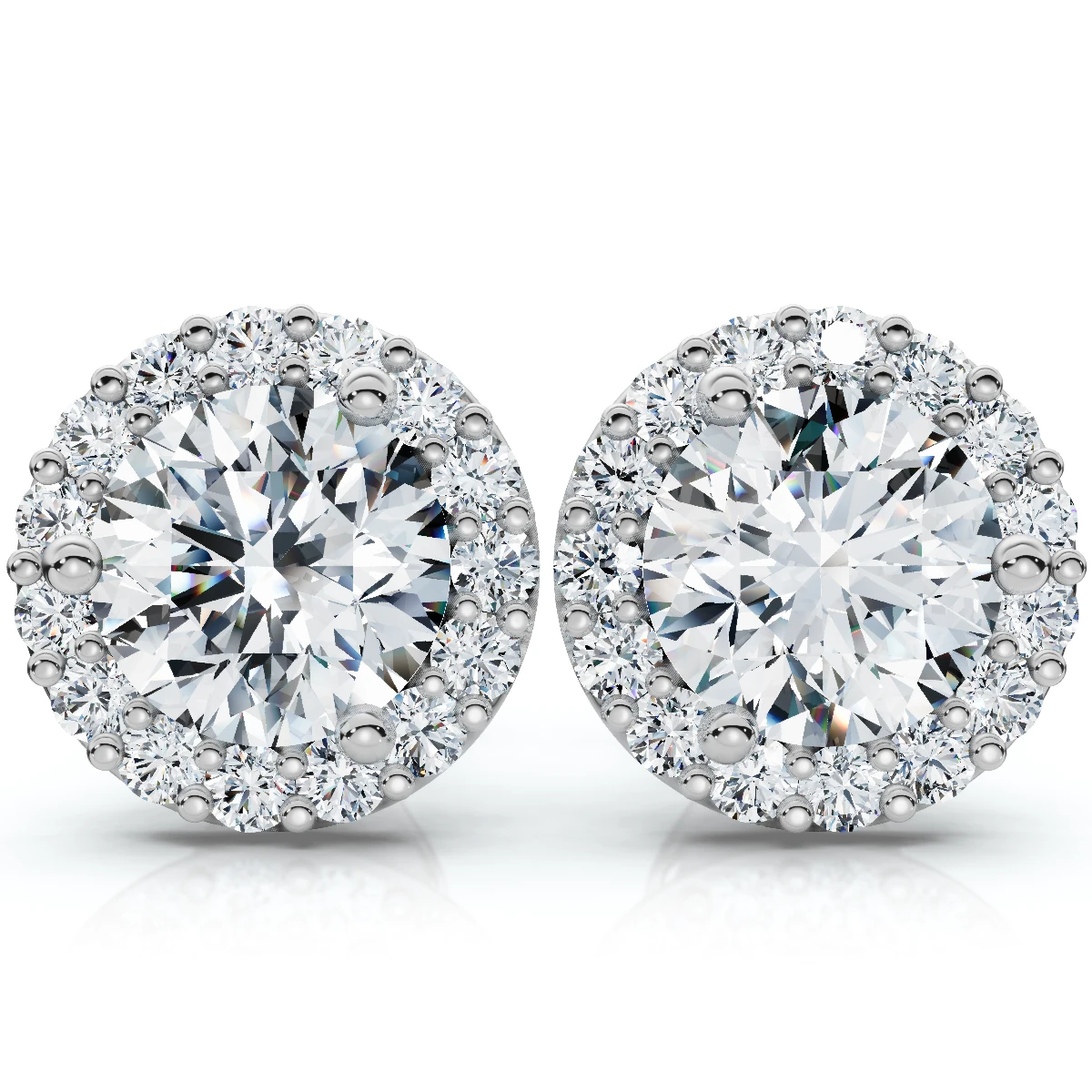 2 1/2Ct Diamond 14k Gold Lab Grown Halo Earrings (E-F, VS)