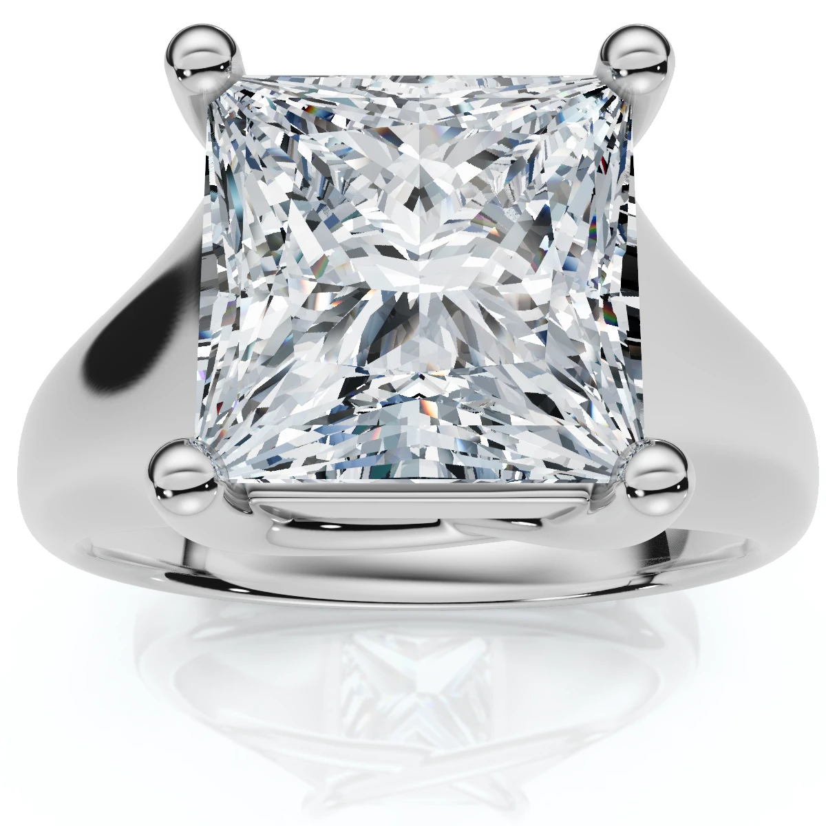 Certified 3Ct Celestia Princess Cut Diamond Engagement Ring 14k Gold Lab Grown (F-G, VS2-SI1)