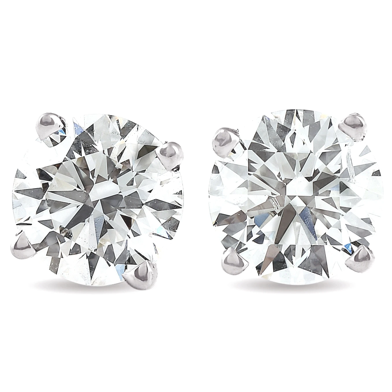 1 3/4ct Diamond Studs 14K White Gold (J-K, I2-I3)