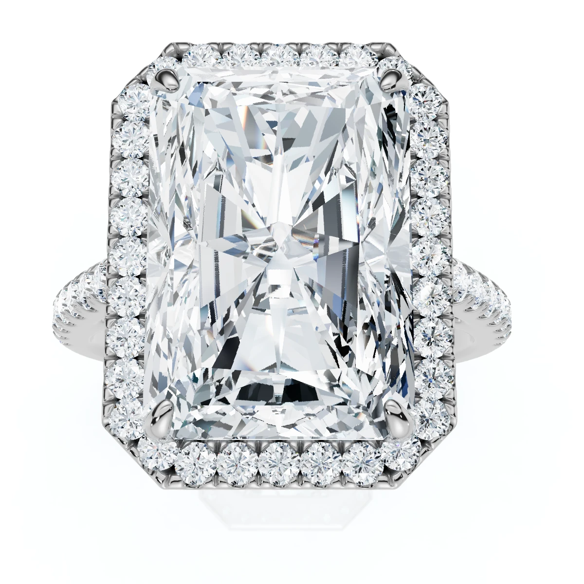 Certified 6 1/2Ct Radiant Cut Diamond Halo Engagement Ring 14k Gold or Platinum (E-F, VS)