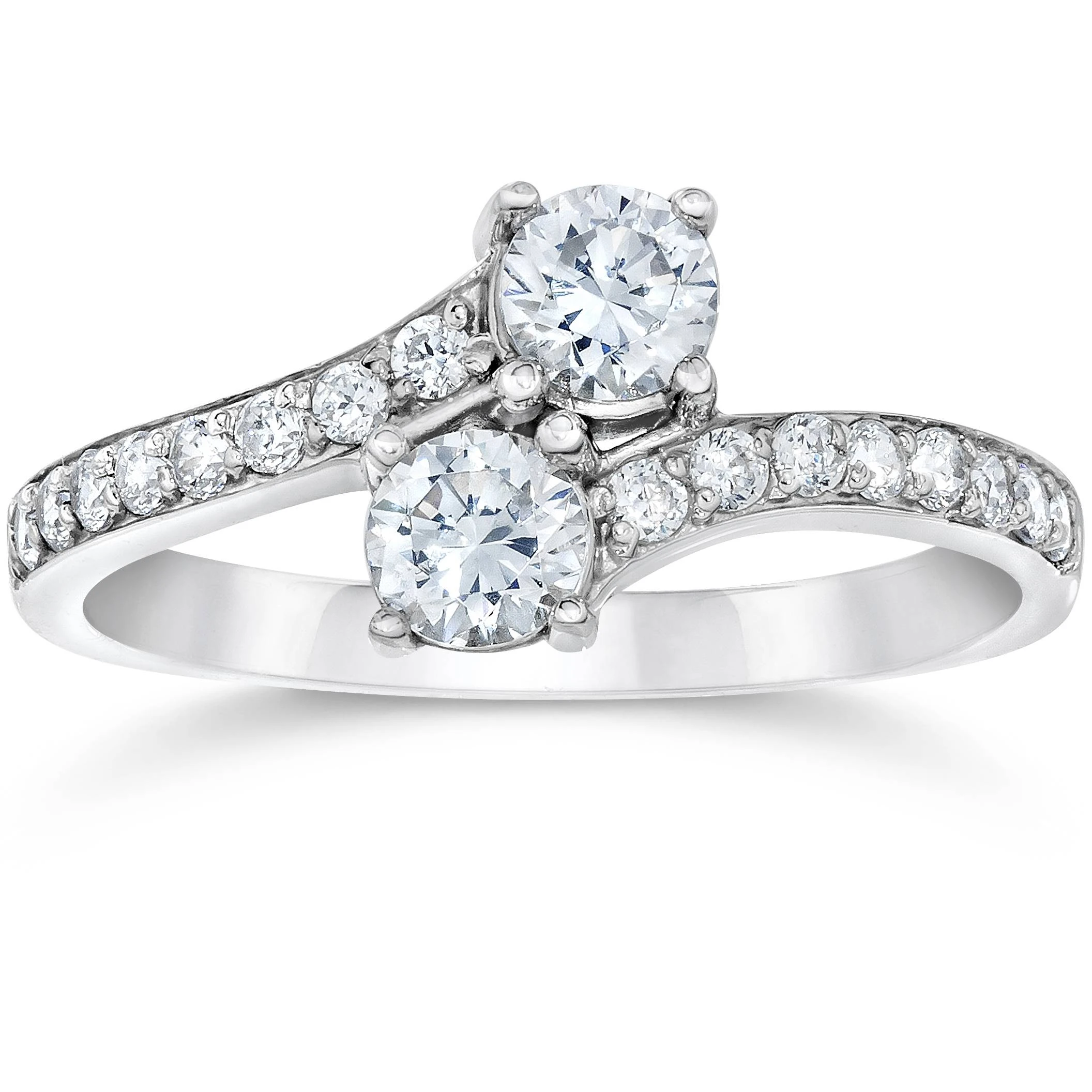 1 1/2CT Forever Us 2-Stone Two Diamond Ring 14K White Gold (H-I, I1)