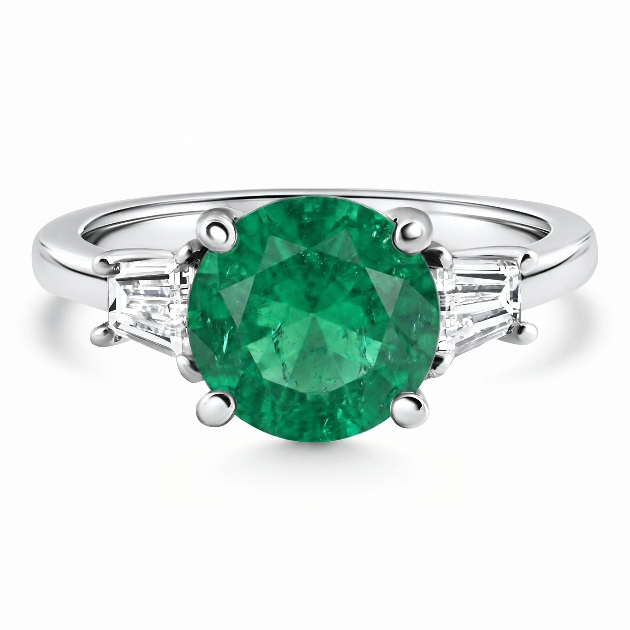 3Ct Emerald & Diamond Engagement Anniversary Ring Gold Lab Grown (E-F, VS)