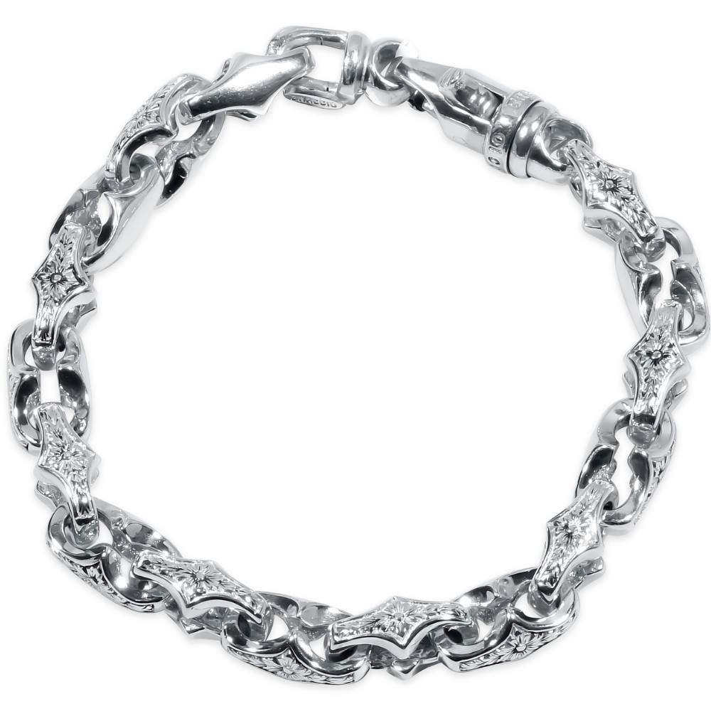 Men's 14k Gold (65gram) or Platinum (104gram) 9mm Link Bracelet 8.5"