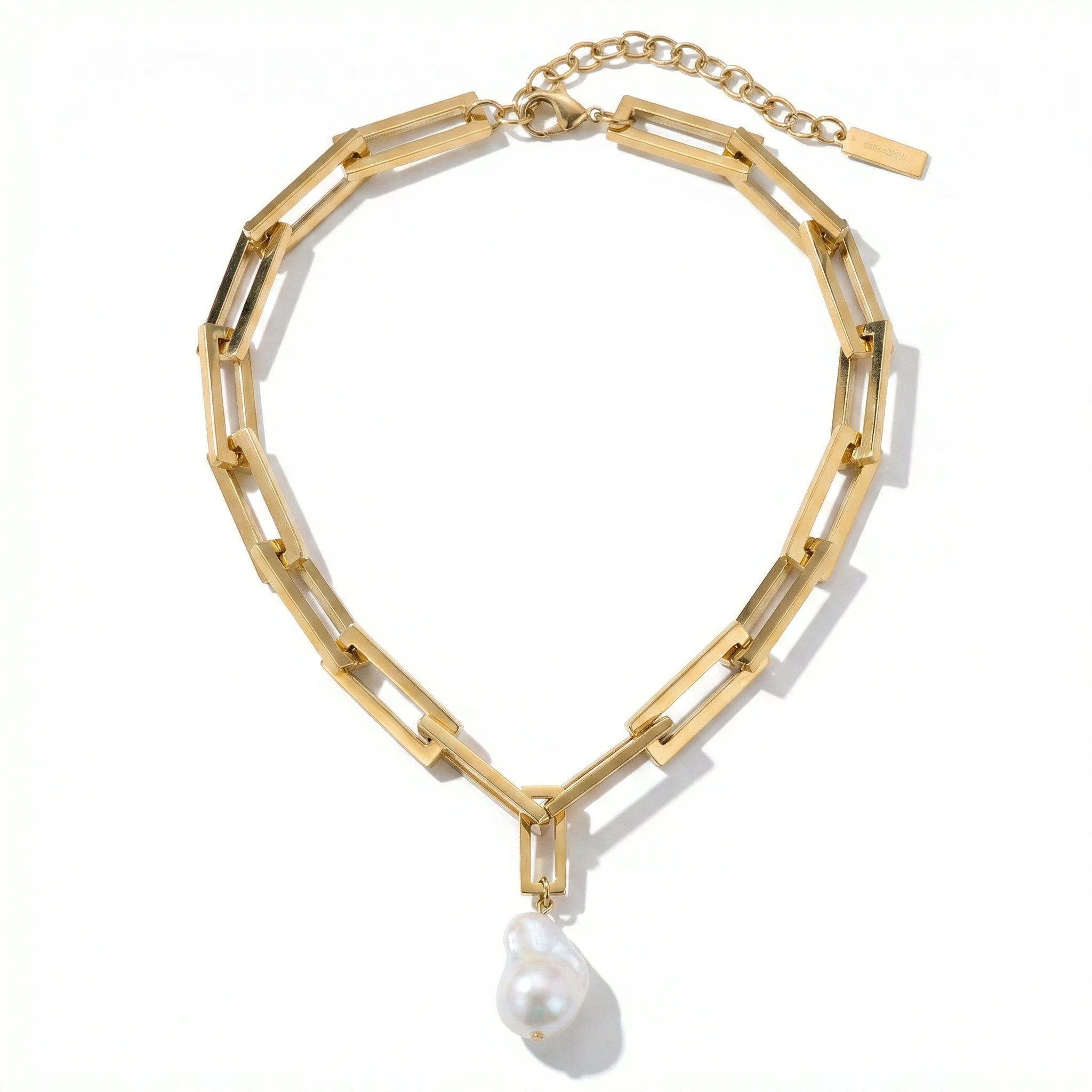 17" Terry Chain Chunky Heavy Weight Baroque Freshwater Pearl 25mm Pearl Necklace