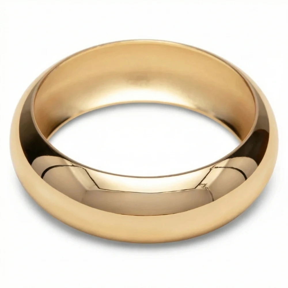 Heavy Weight Thick 1" 18k Yellow Gold Plated Bangle