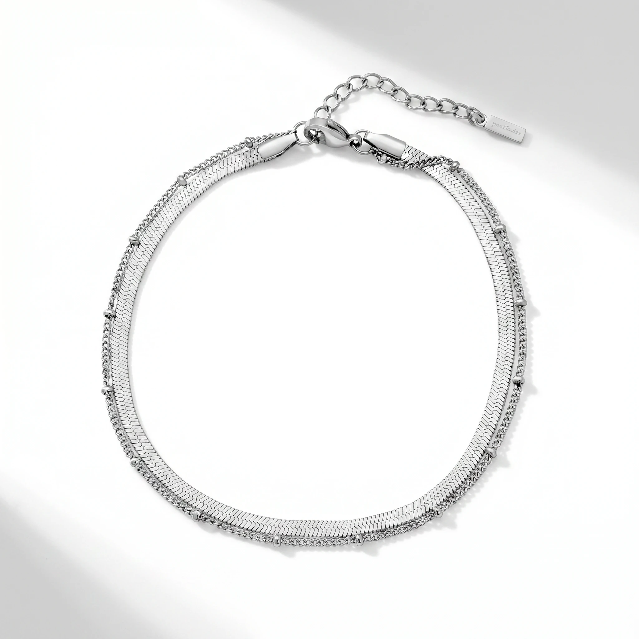 Stefanie Anklet Silver Plated 9.25" with 1.5" Extender