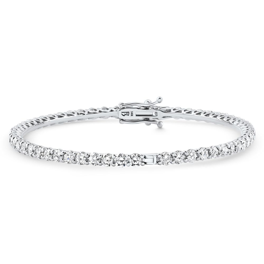6Ct Diamond Hinged Bangle Bracelet 14k Gold Lab Grown 7" (F-G, VS)