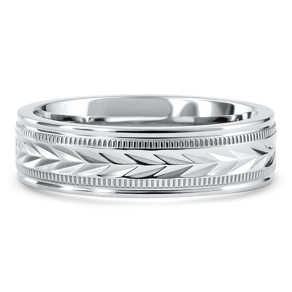 Men's 6.5MM Tristen Titainum Carved Ring Comfort Fit Wedding Band
