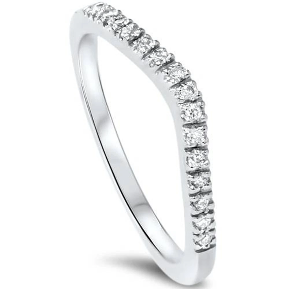 1/8ct Curved Diamond Wedding Ring 950 Platinum Lab Grown (F-G, VS)