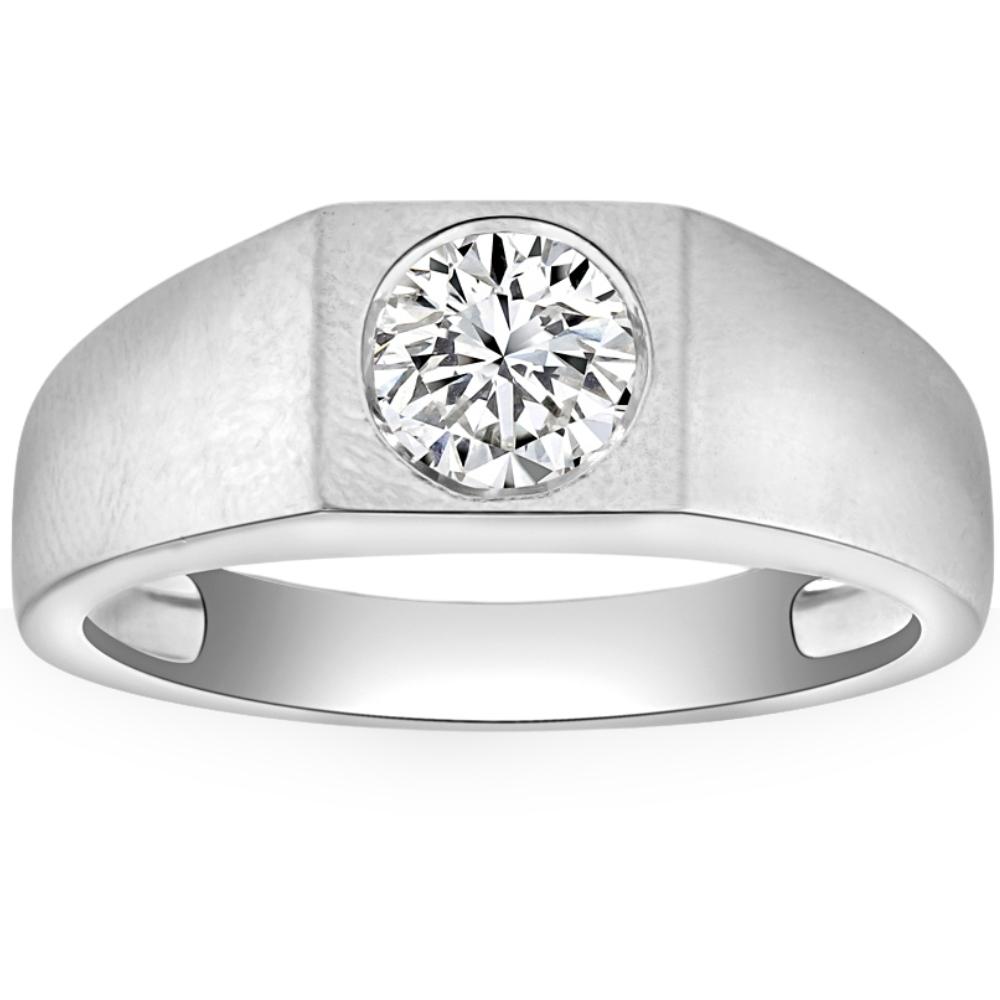 Natural Diamond Solitaire Mens Ring, Mens Engagement Ring, Vintage Mens  Wedding Ring, 0.50 Carat 14K Black Gold Handmade