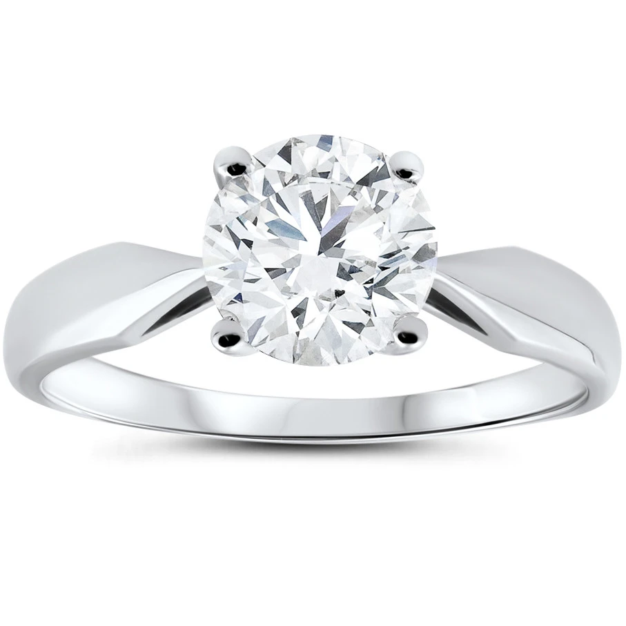 1 1/2ct 4-Prong Enhanced Diamond Solitaire Engagement Ring 14K White Gold (F-G, VS)