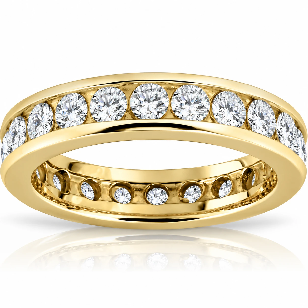 2ct Channel Set Diamond Eternity Ring 14K Yellow Gold (G-H, I1)