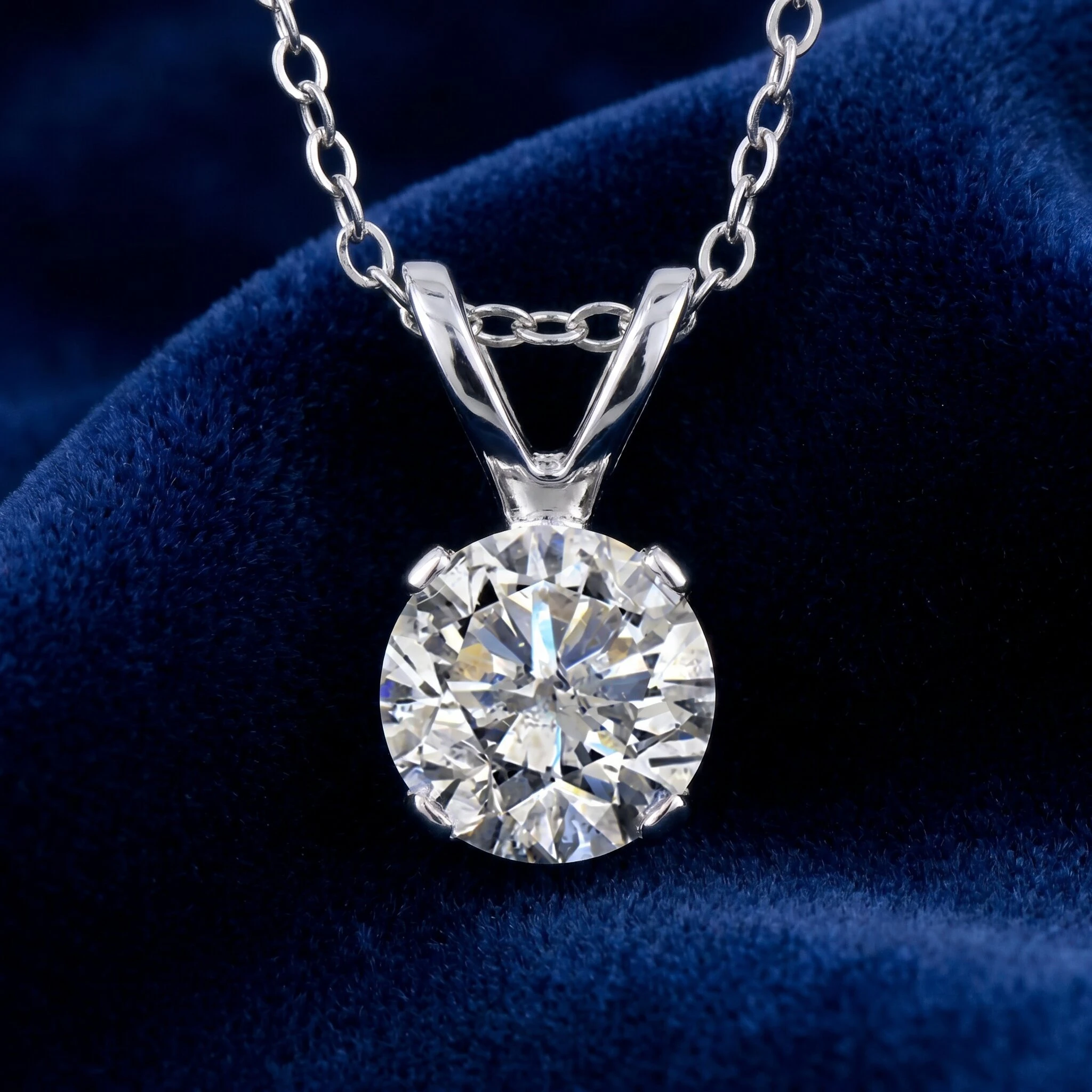 3/4ct Diamond Solitaire Pendant 14 Karat White Gold (H-I, I2-I3)