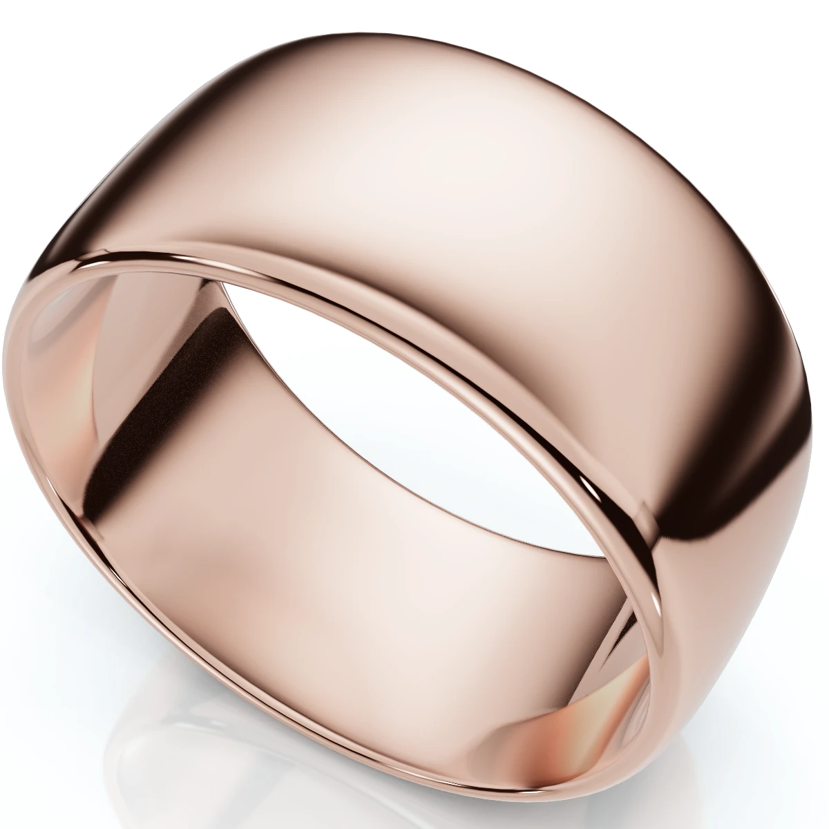 10mm Dome High Polished Wedding Band 10k Rose Gold