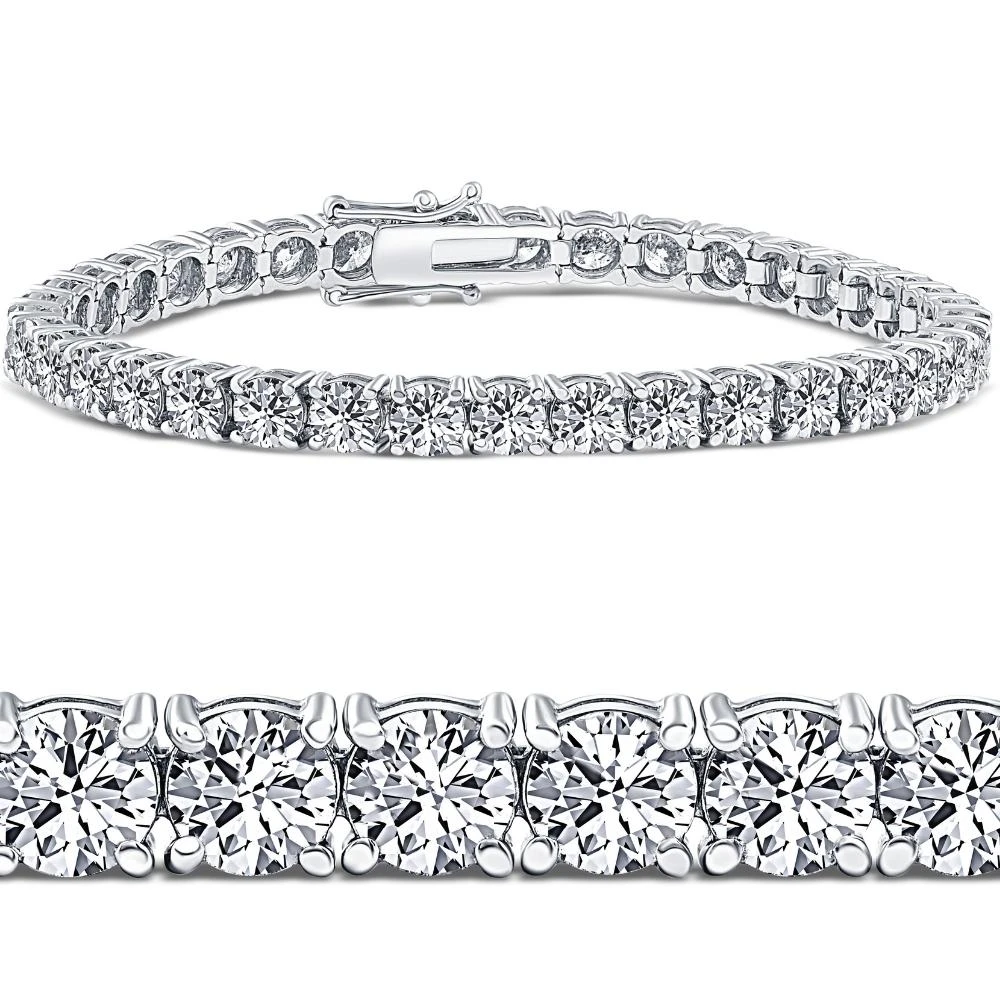 10 Ct Lab Grown Round Cut Diamond Tennis Bracelet 14K White Gold 7" (F-G, VS)