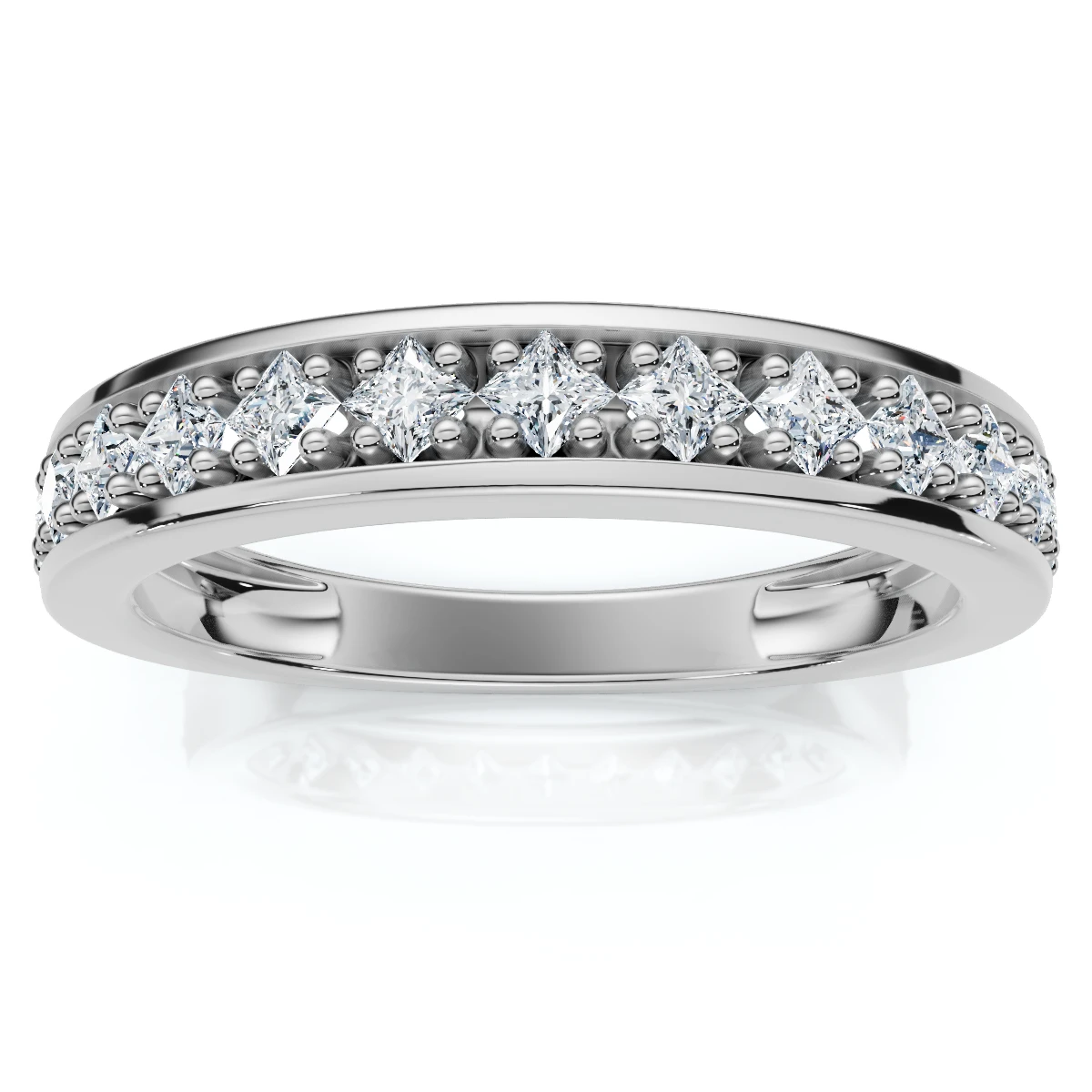 1/3ct Princess Cut Diamond Wedding Ring White Gold (H-I, I1)
