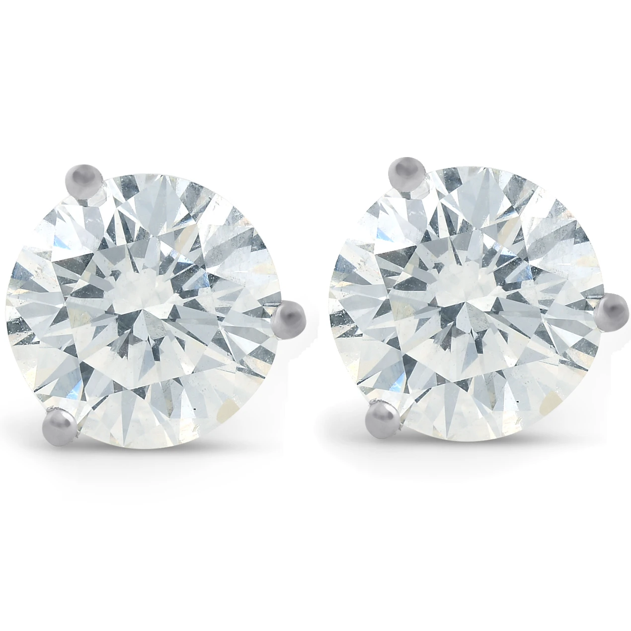 4 ct Diamond Martini Screw Back Studs 14k White Gold Enhanced (H-I, I1)