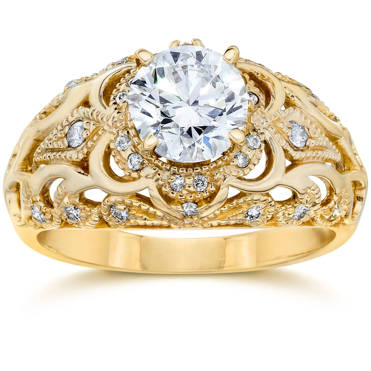 Emery .75Ct Vintage Diamond Antique Engagement 14K Yellow Gold (H-I, I1)