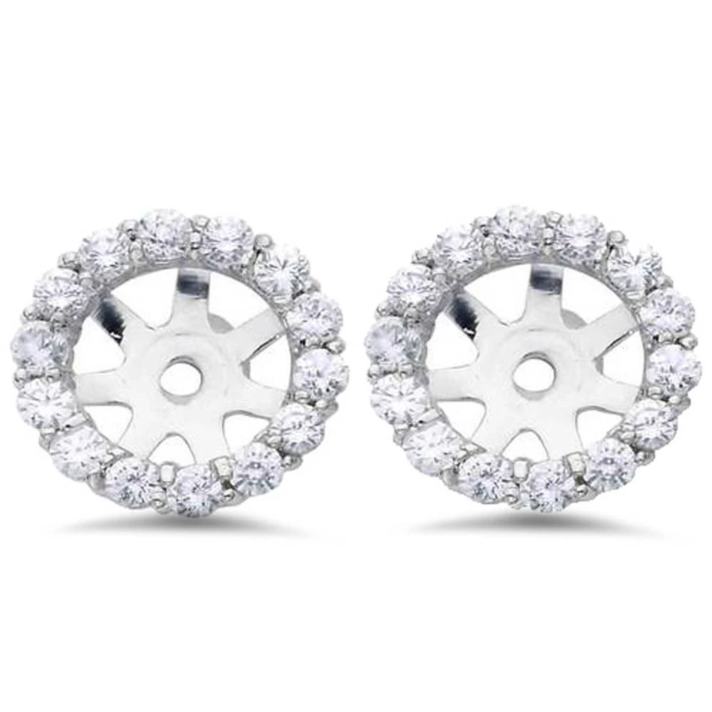 5/8ct  Diamond Earring Studs Halo Jackets 14 Kt (7-7.5mm) (G-H, I1)