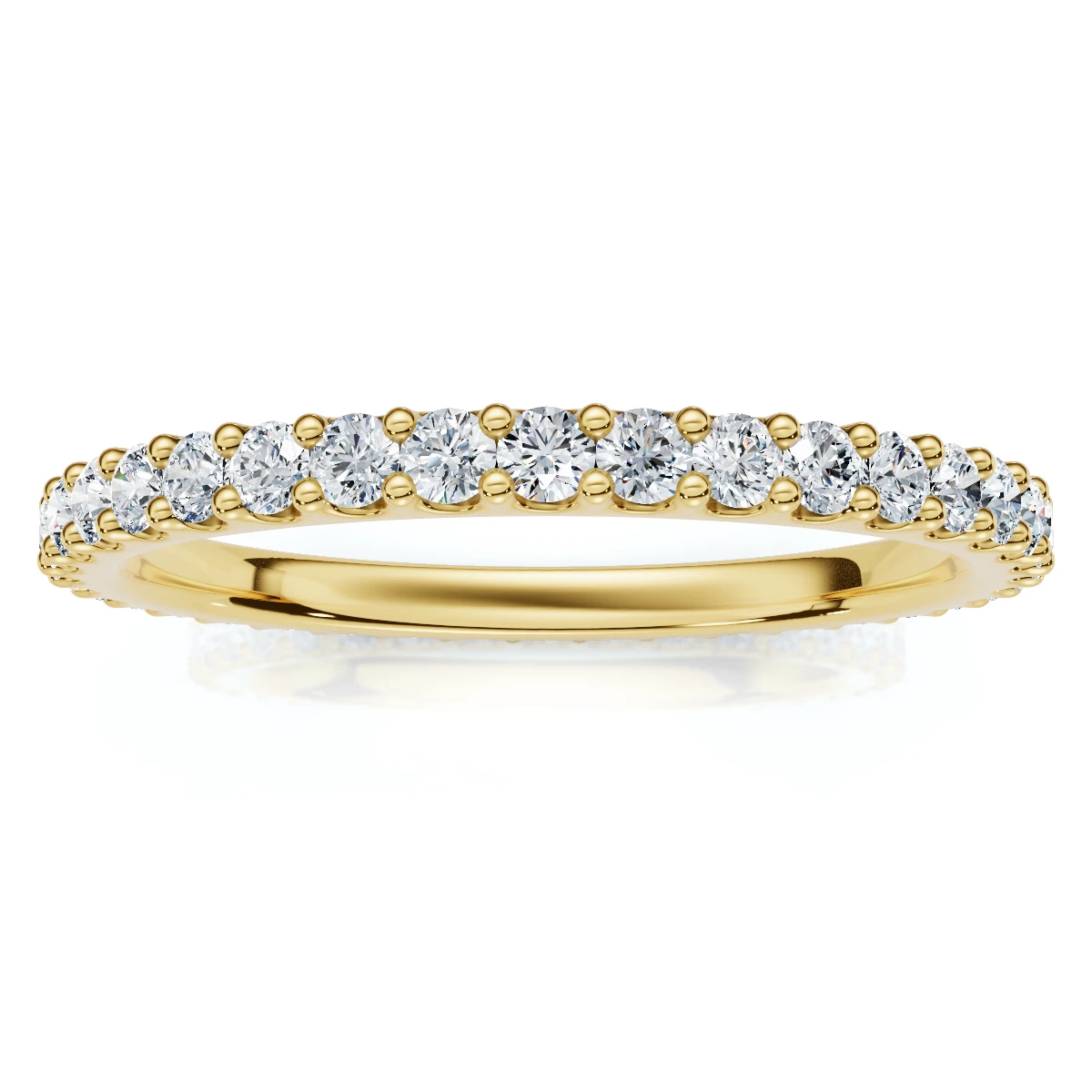 3/8ct Diamond Eternity Ring 14k Yellow Gold Womens Stackable Wedding Band (G-H, I1)