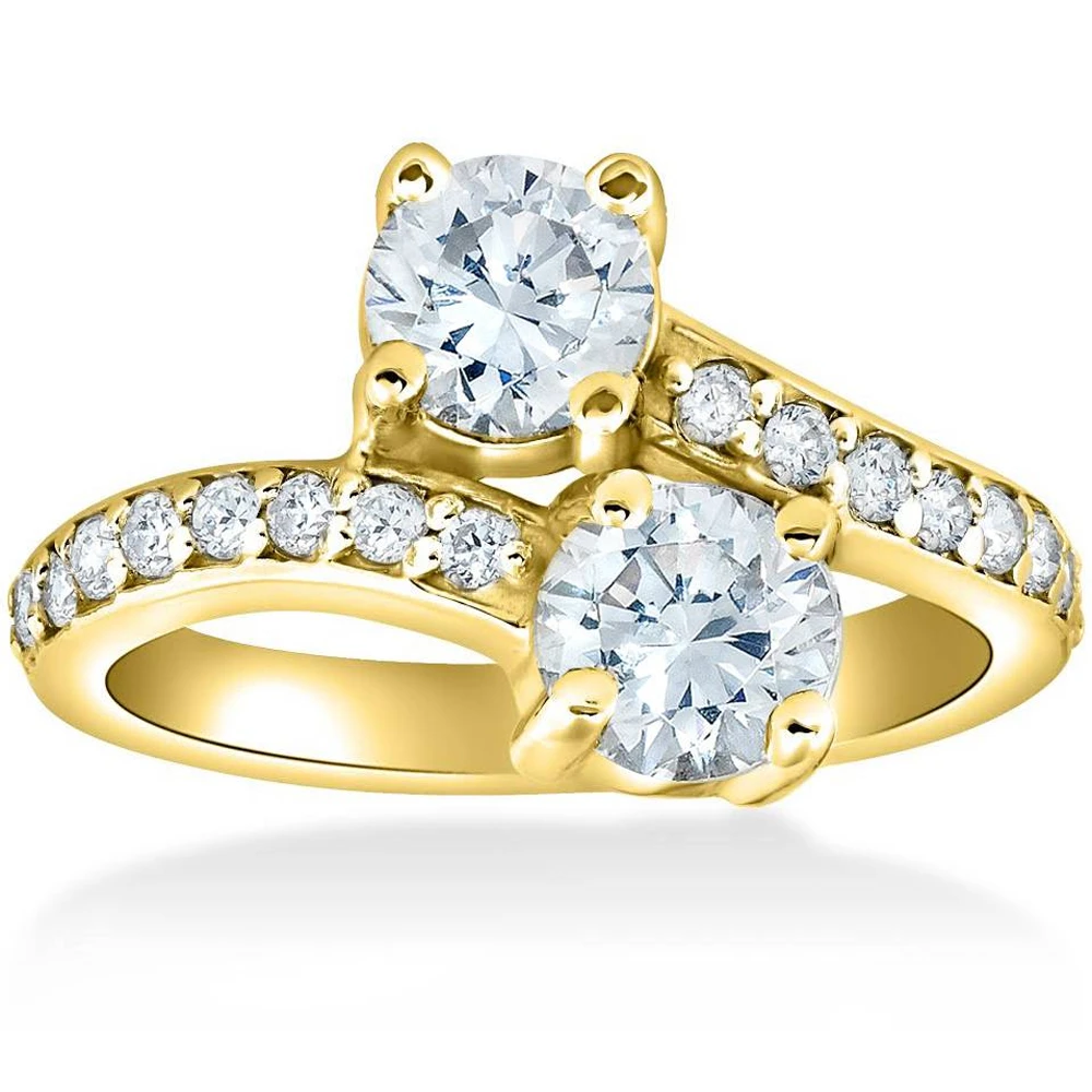 1 1/2 cttw Forever Us 2-Stone Diamond Engagement Forever Us Ring 14k Yellow Gold (G-H, I1)