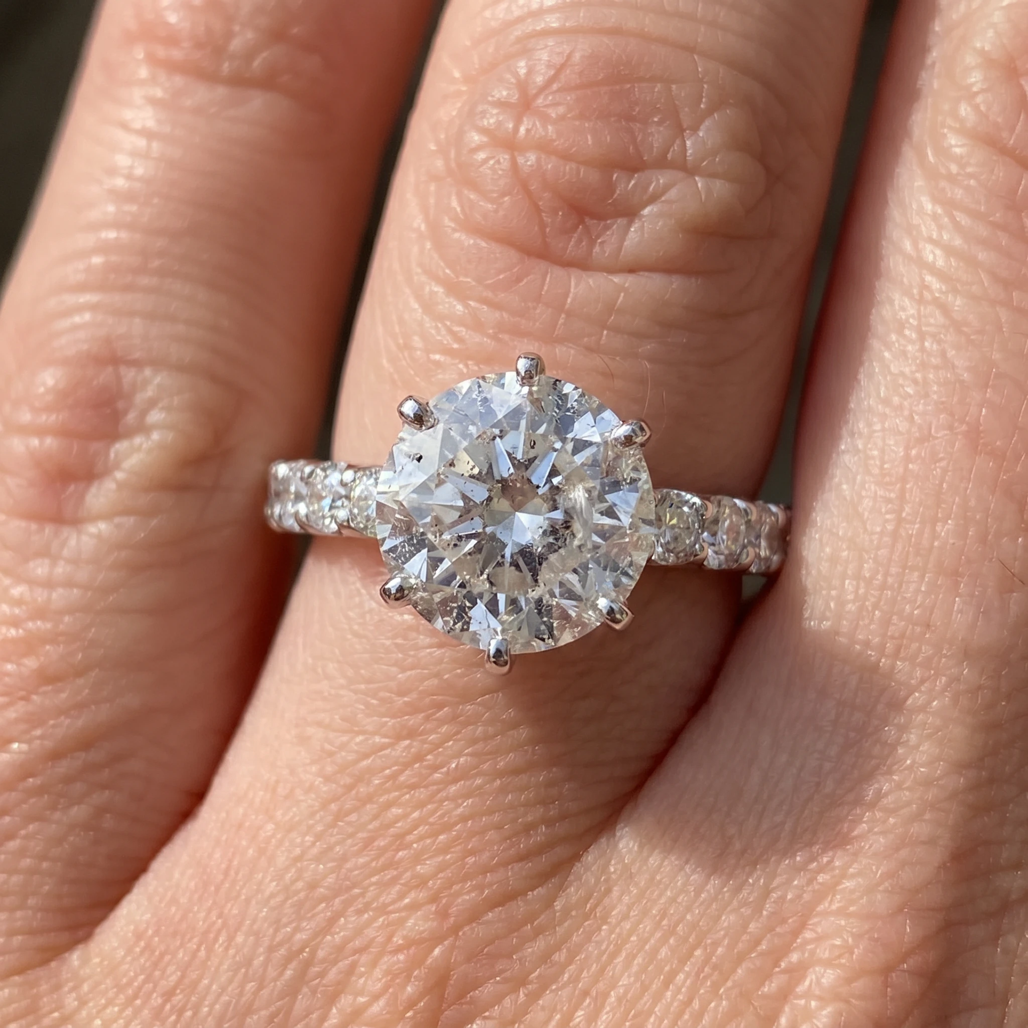Certified 6Ct Diamond Eternity Engagement Ring 14k White Gold Lab Grown (F-G, VS)