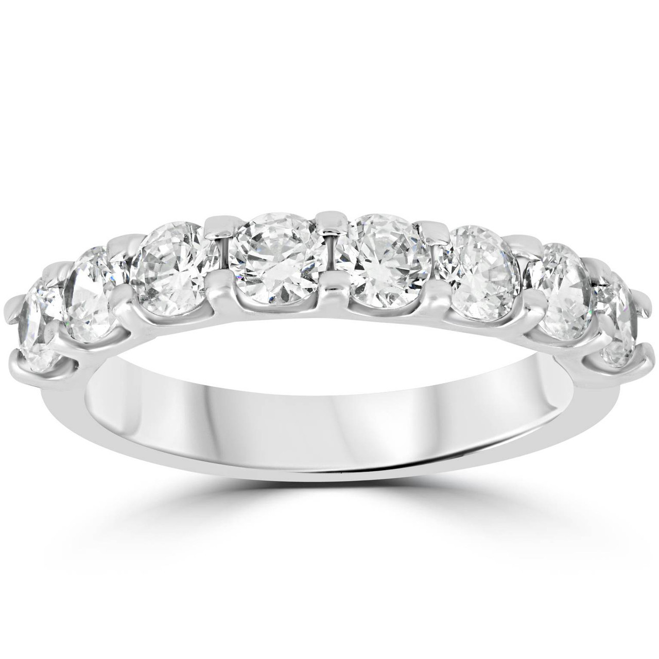 2ct Diamond U Prong Wedding Ring 14k White Gold Anniversary Band (I-J, I2-I3)