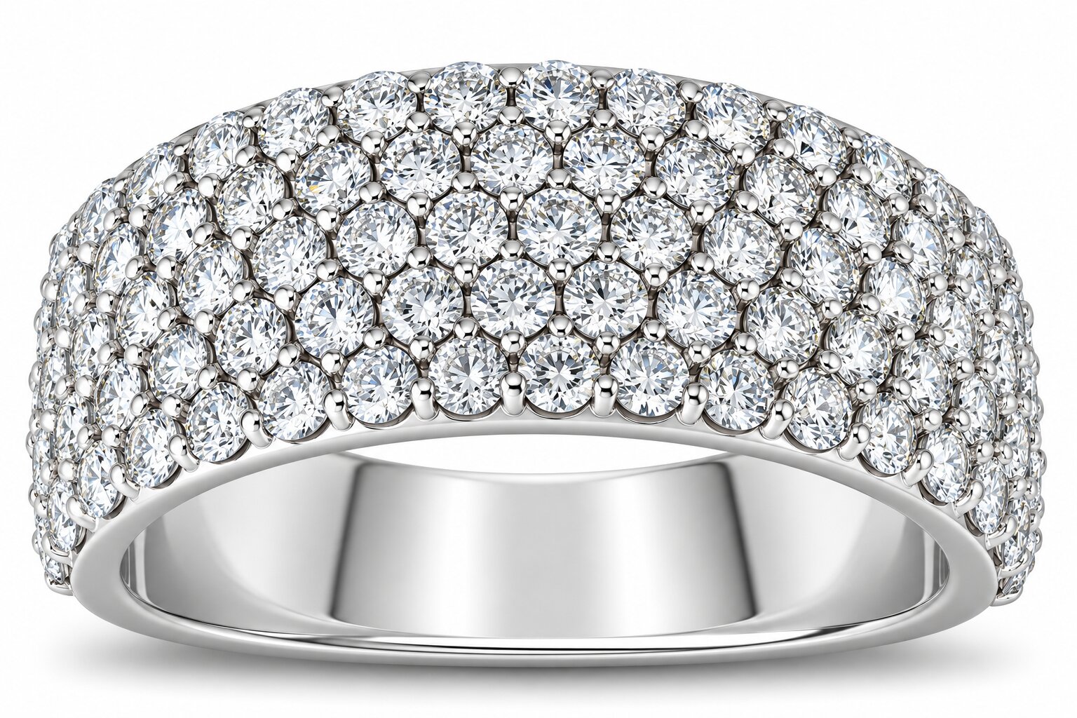 2 3/4 ct Pave Diamond Wide Wedding Ring Womens Anniversary Ring 14k White Gold (G-H, SI)