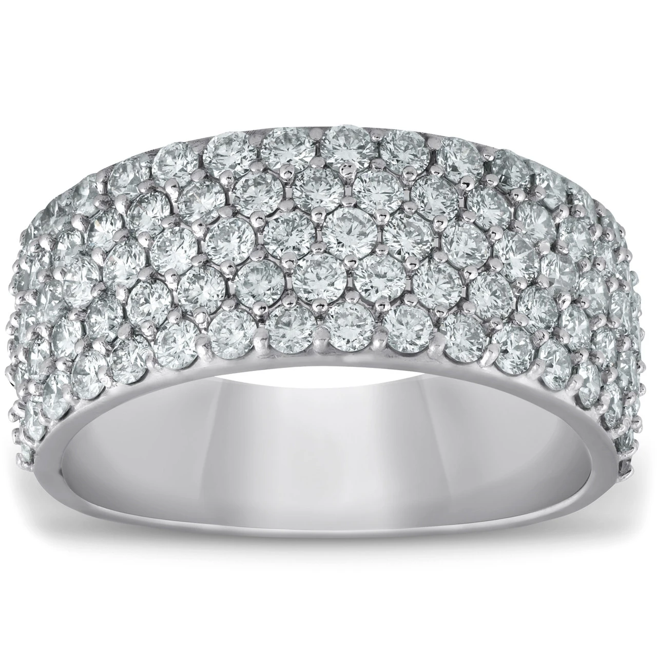 2 3/4 ct Pave Diamond Wide Wedding Ring Womens Anniversary Ring 14k White Gold (G-H, SI)