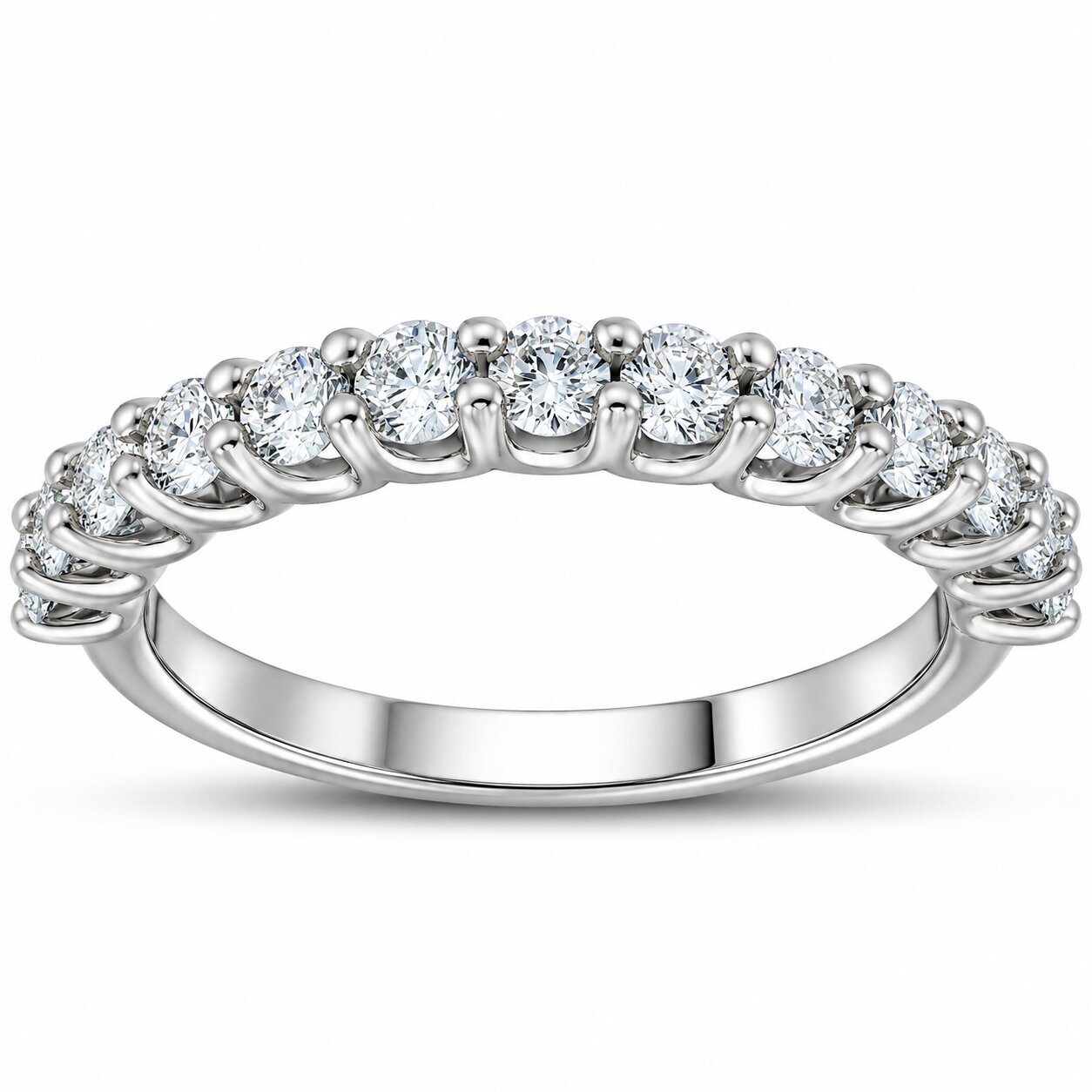 3/4 Ct Diamond Wedding Ring 14k White Gold Lab Grown Eco Friendly (I-J, SI)